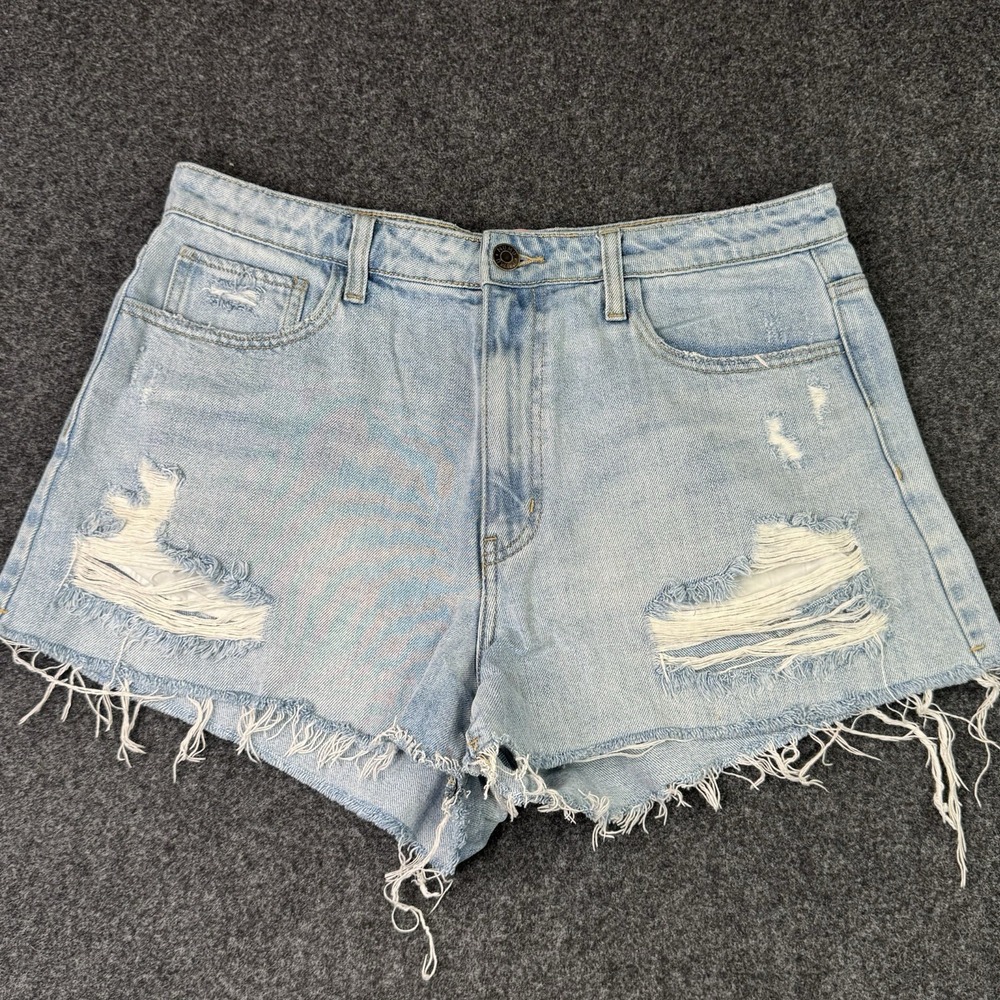 Show Me Your Mumu Phoenix Shorts in Cyprus Sea Frayed Light Wash Denim Size 31